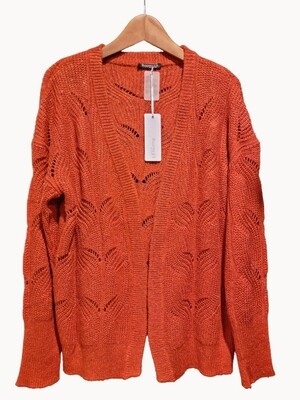LEA-STRUCTURE KNITTED CARDIGAN RUST | ROOTZ69 PRIVATE LABEL