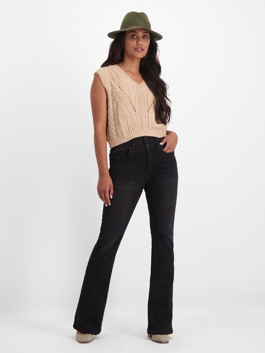 BODINE FLARED JEANS SOFT BLACK | FLOREZ