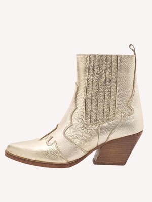 EMILY-13 WESTERN BOOT GOLD | BABOUCHE