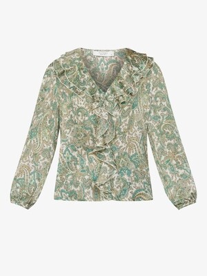 17354 GOT-IT BLOUSE GREEN PAISLEY | SISTERS POINT