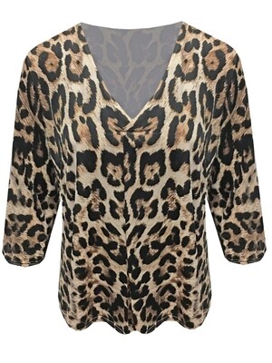 V- HALS TRAVEL TOP LEOPARD | INSPIRED BY ROOTZ69
