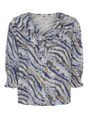 57140 GYTA FLOUNCE BLOUSE BLUE WAVES | ISAY