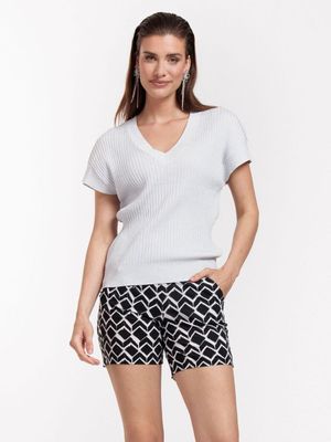 STEVIE GRAPHIC SHORTS black/off white | STUDIO ANNELOES