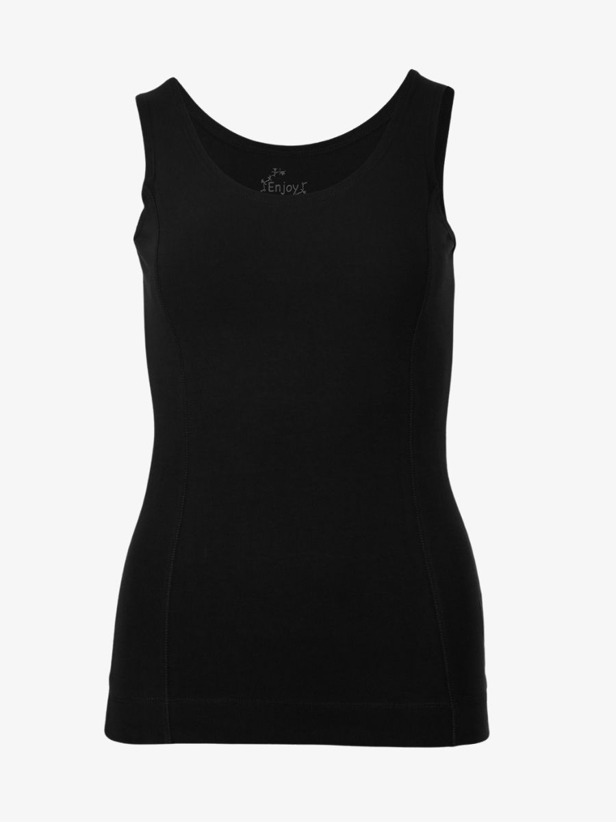 181006 SINGLET ZWART | ENJOY WOMENSWEAR