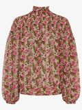 57489 DELTA SMOCK BLOUSE PINK LEAVES