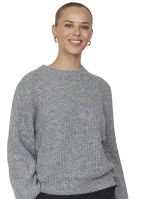 17728 LUI KNIT PULLOVER GREY MELANGE | SISTERS POINT