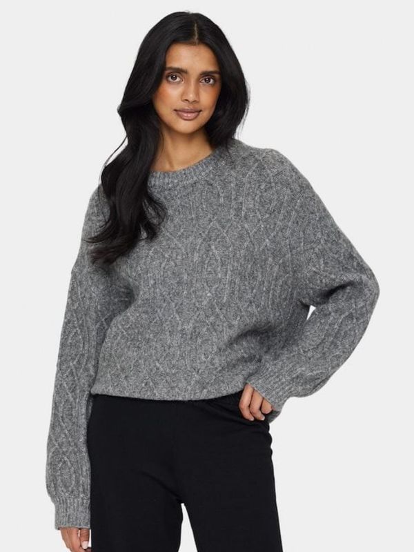 30513531 GEETA KNIT PULLOVER GREY QUILL MELANGE | SAINT TROPEZ