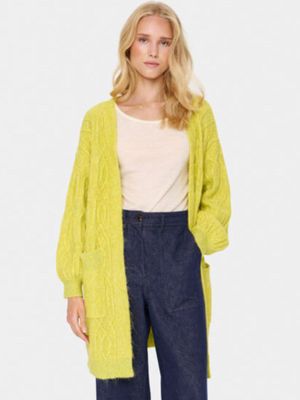 30513532 GEETA OPEN CARDIGAN CELERY MELANGE | SAINT TROPEZ