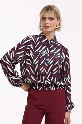 JOHNY LEAVES CREPE BLOUSE kit/merlot | SYUDIO ANNELOES