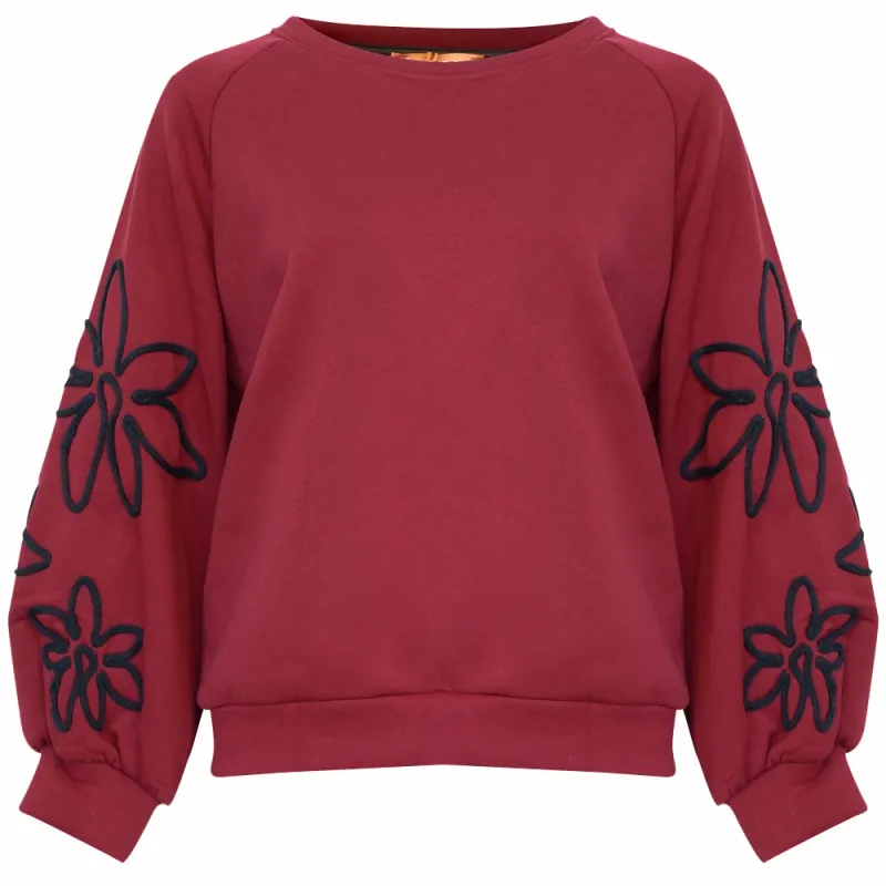 SWEAT BLOEM OVERSIZED bordeaux | INSPIRED BY ROOTZ69