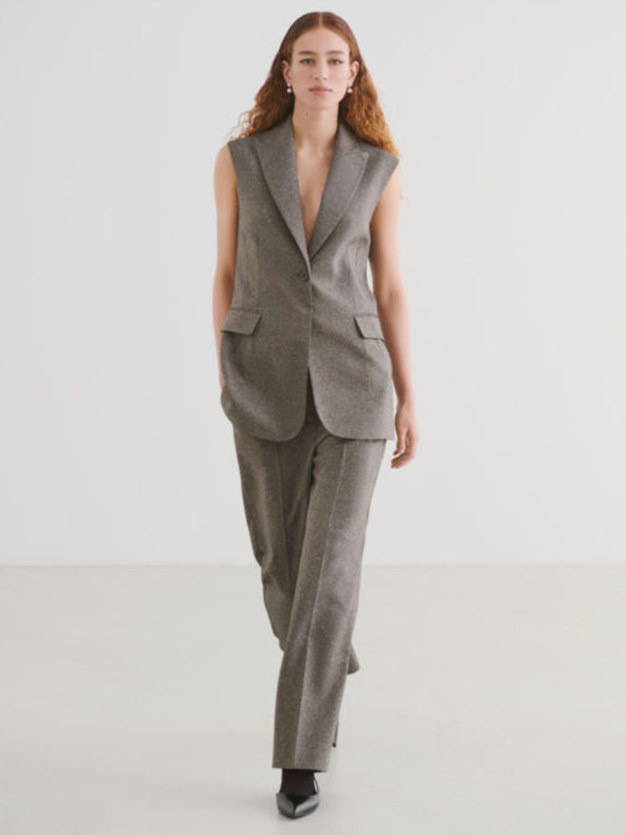 30407840 BARBORA PANTS Grey Melange Suiting | SOAKED IN LUXURY 30407840 BARBORA PANTS Grey Melange Suiting | SOAKED IN LUXURY