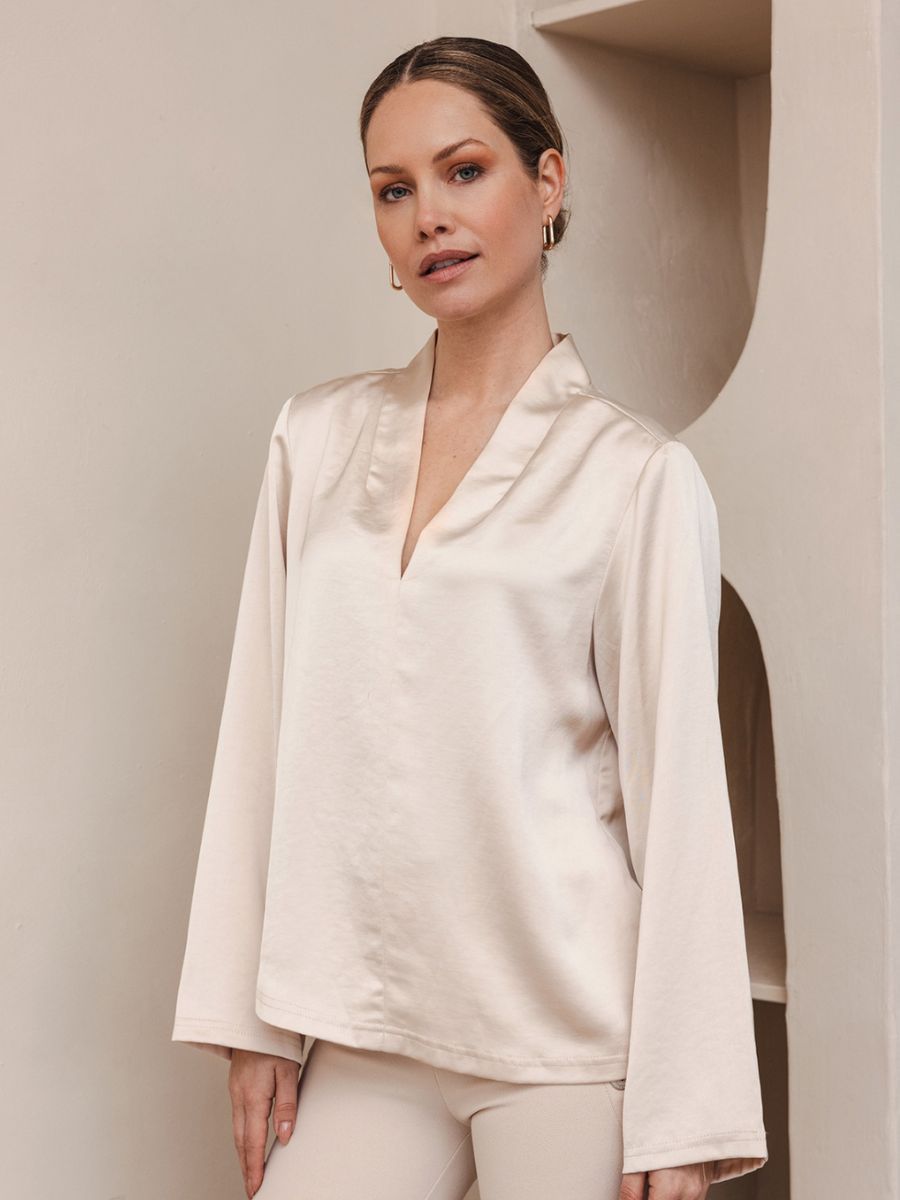 FLORA BLOUSE TOP IVORY | BR&DY