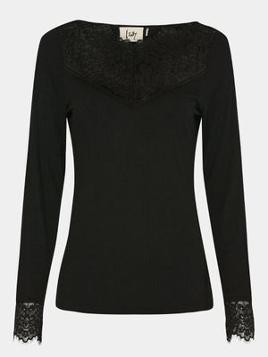 57454 DEE LACE TOP BLACK | ISAY