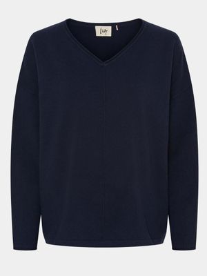 57311 FRIGGA V-NECK PULLOVER NAVY | ISAY