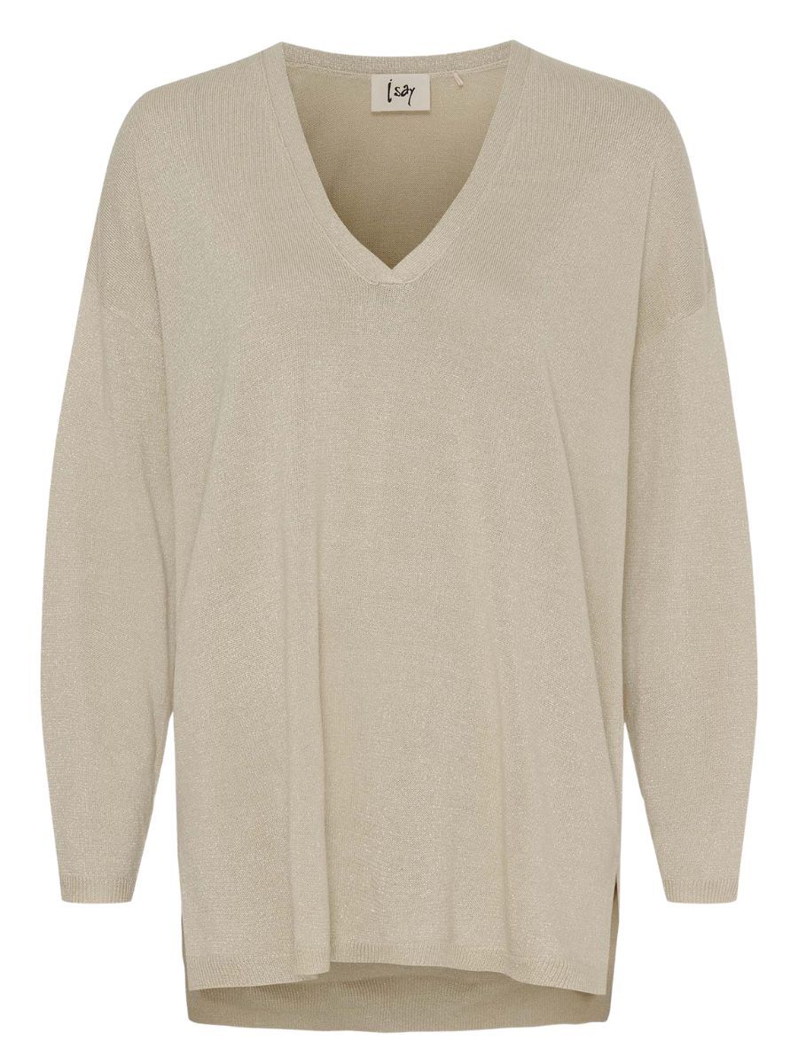 55924 VIANA KNIT PULLOVER CREAMW/GOLD METALLIC | ISAY 55924 VIANA KNIT PULLOVER CREAMW/GOLD METALLIC | ISAY