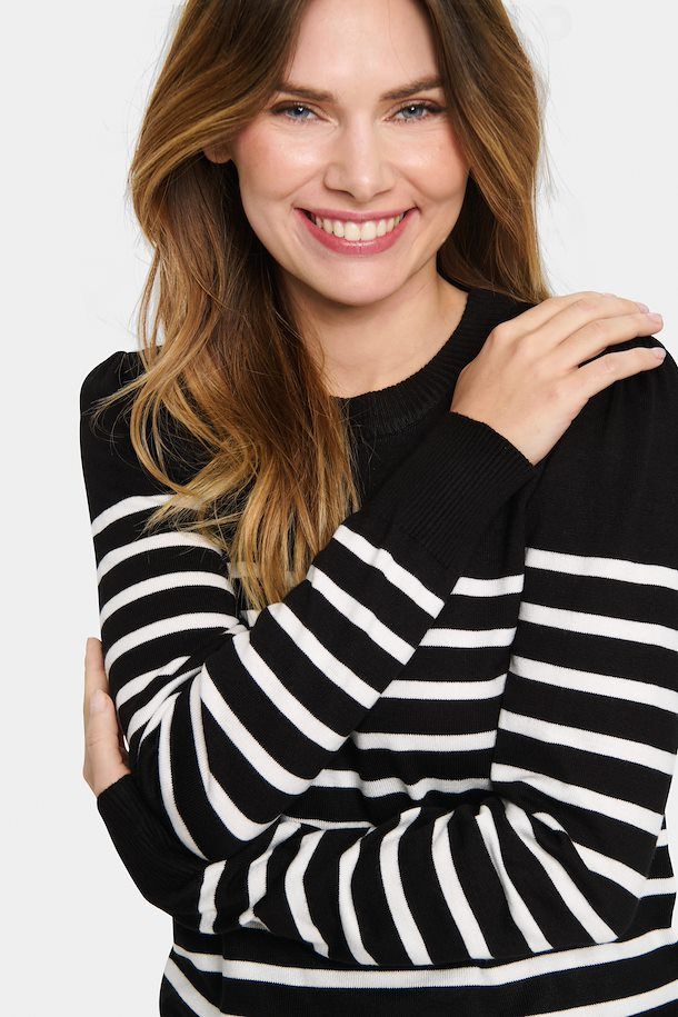 30513771 MILA STRIPED PULLOVER Black Mila Stripe | SAINT TROPEZ