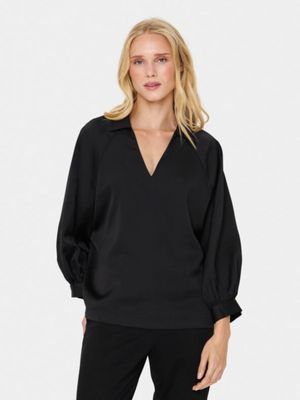 30513659 HANDIANI BLOUSE TOP BLACK | SAINT TROPEZ 30513659 HANDIANI BLOUSE TOP BLACK | SAINT TROPEZ