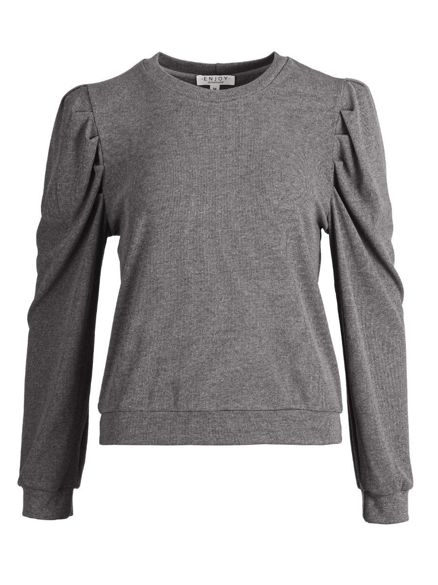 166655 TOP LANGE POFOUW LUREX MIDENGRIJS | ENJOY WOMENSWEAR 166655 TOP LANGE POFOUW LUREX MIDENGRIJS | ENJOY WOMENSWEAR