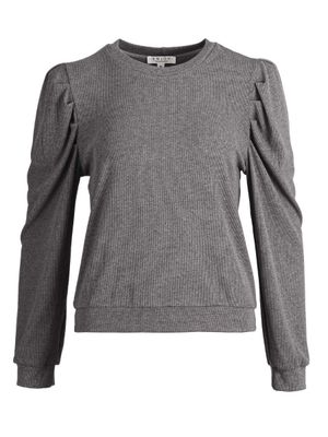 166655 TOP LANGE POFOUW LUREX MIDENGRIJS | ENJOY WOMENSWEAR