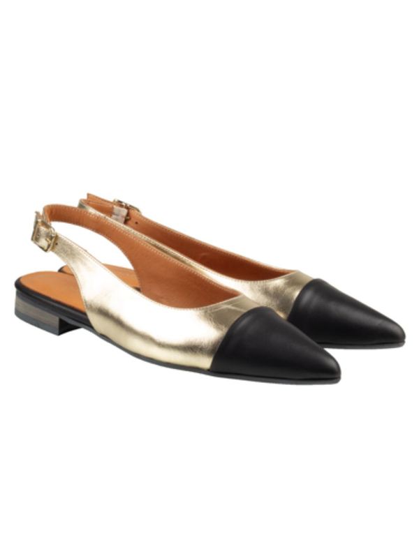 KATJA SLINGBACK BLACK/GOLD | BABOUCHE LIFESTYLE