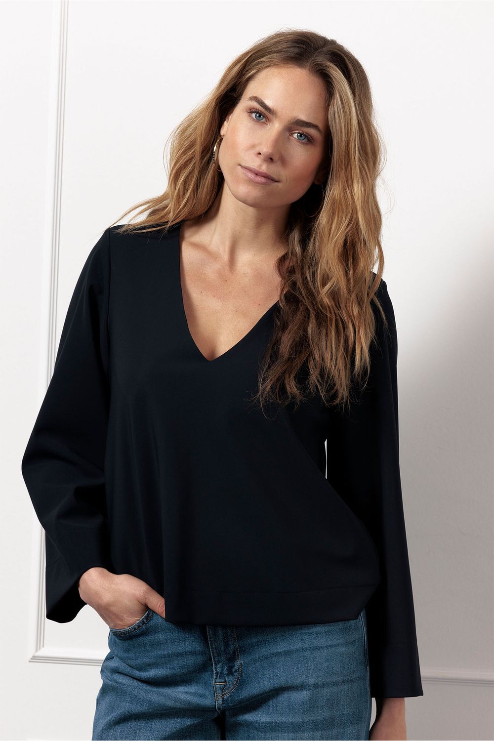 CILOU BONDED TOP dark blue | STUDIO ANNELOES CILOU BONDED TOP dark blue | STUDIO ANNELOES