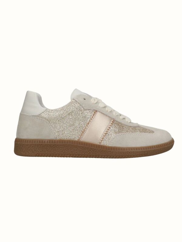 Bay 402-c  glitter sneaker beige gold | tango shoes