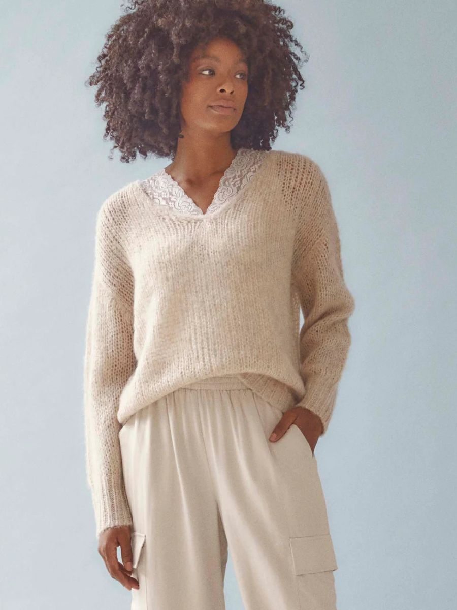57328 Cosima knit pullover powder | Isay