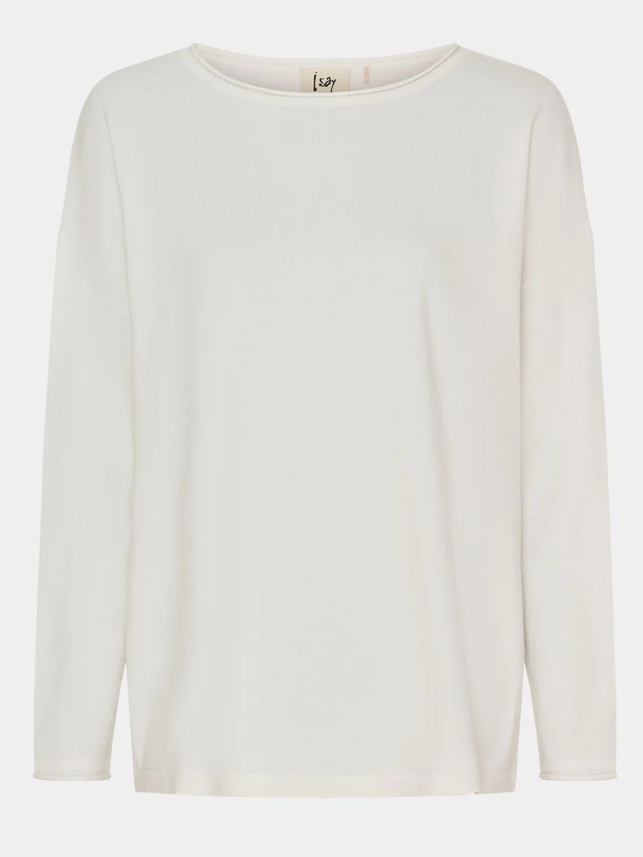 56368 Frigga knit pullover broken white | Isay