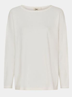 56368 Frigga knit pullover broken white | Isay
