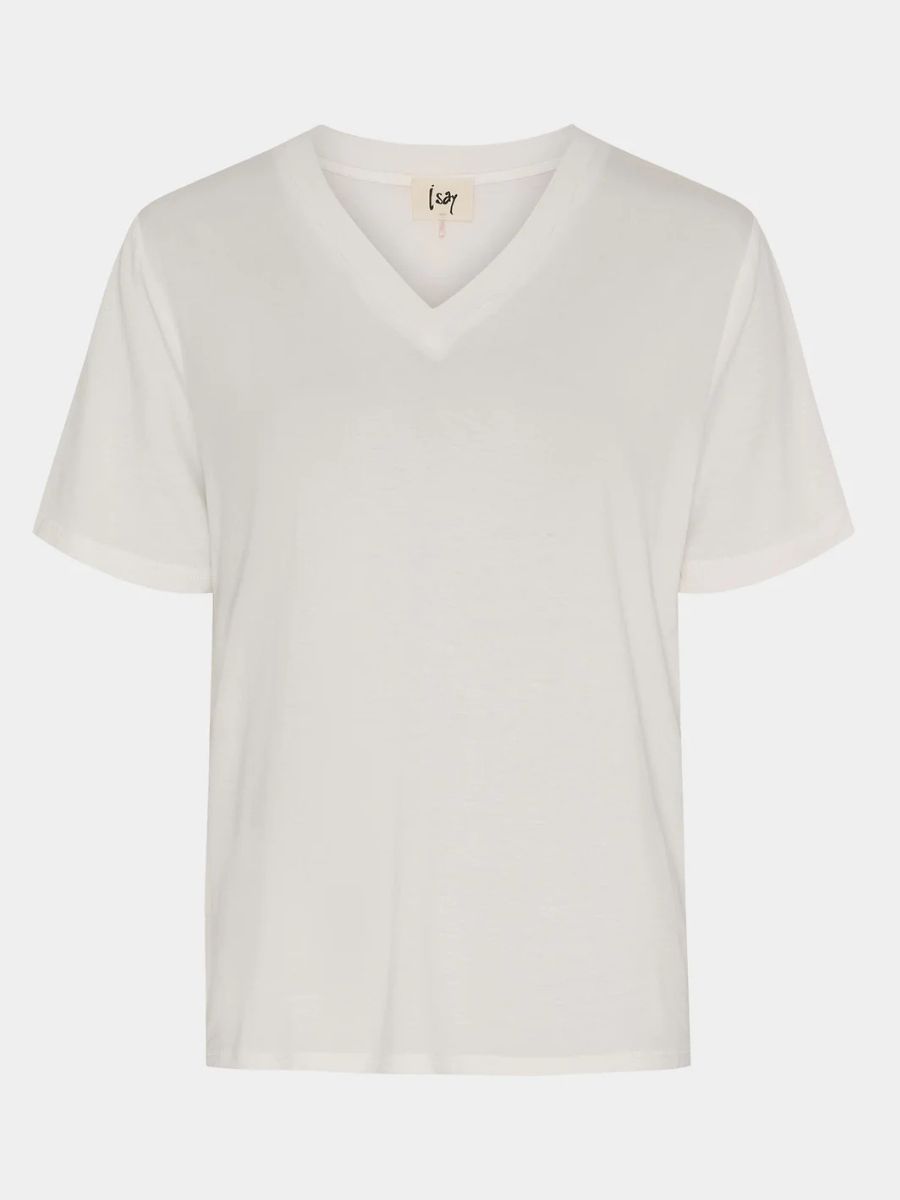 57619 Gritt v-neck t-shirt Broken white | Isay 57619 Gritt v-neck t-shirt Broken white | Isay