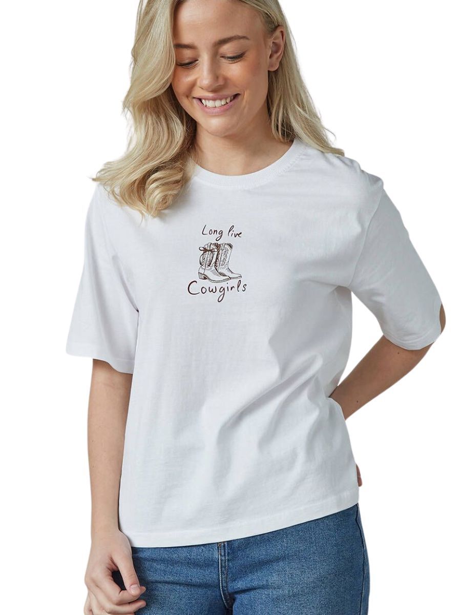 18794 Heda t-shirt white mocca | Sisters Point 18794 Heda t-shirt white mocca | Sisters Point