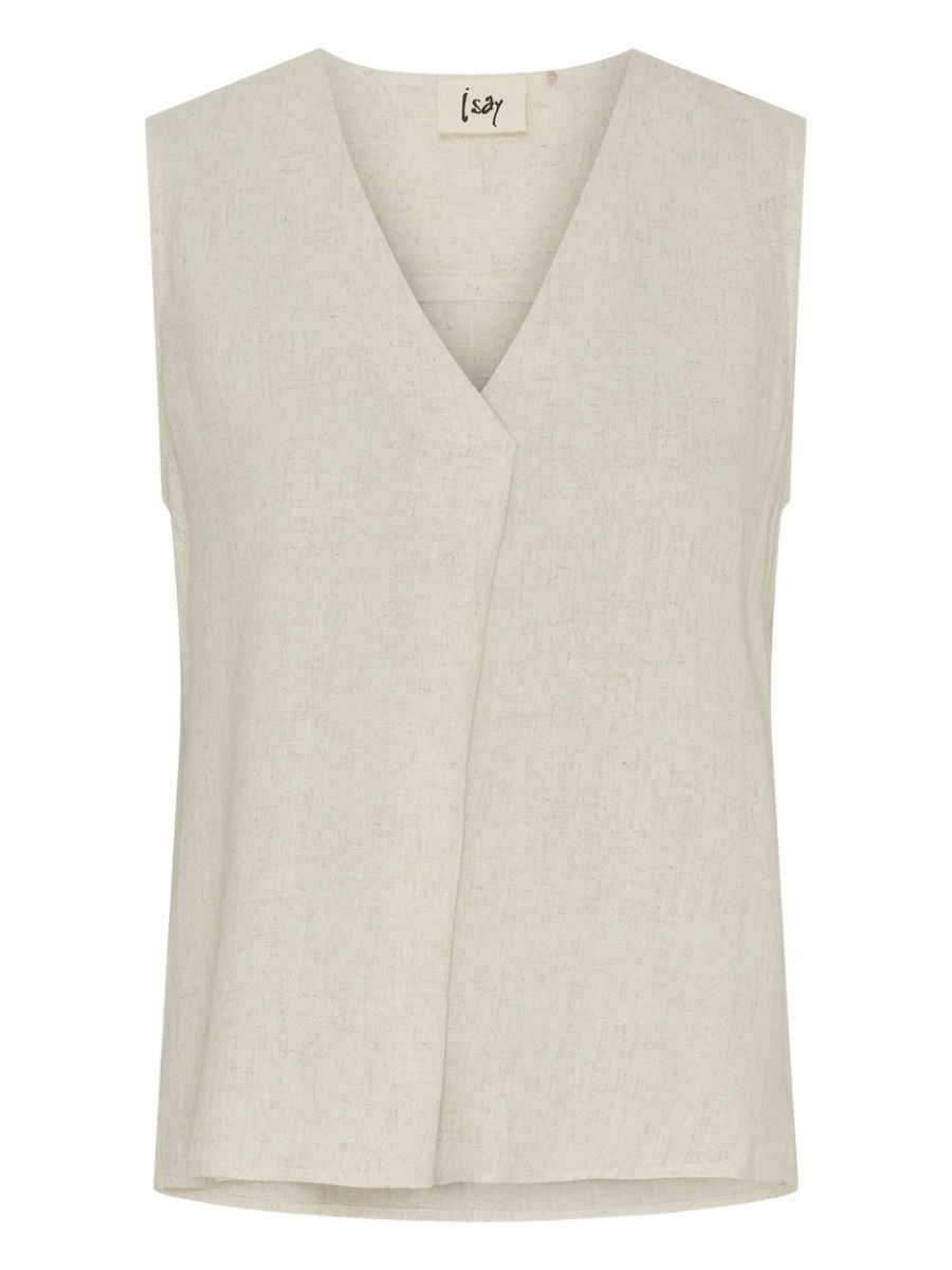 57638 Pearl v-neck top sand | Isay 57638 Pearl v-neck top sand | Isay