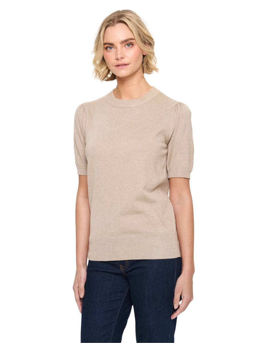 Mila knit top Plaza Taupe Melange | Saint Tropez Mila knit top Plaza Taupe Melange | Saint Tropez