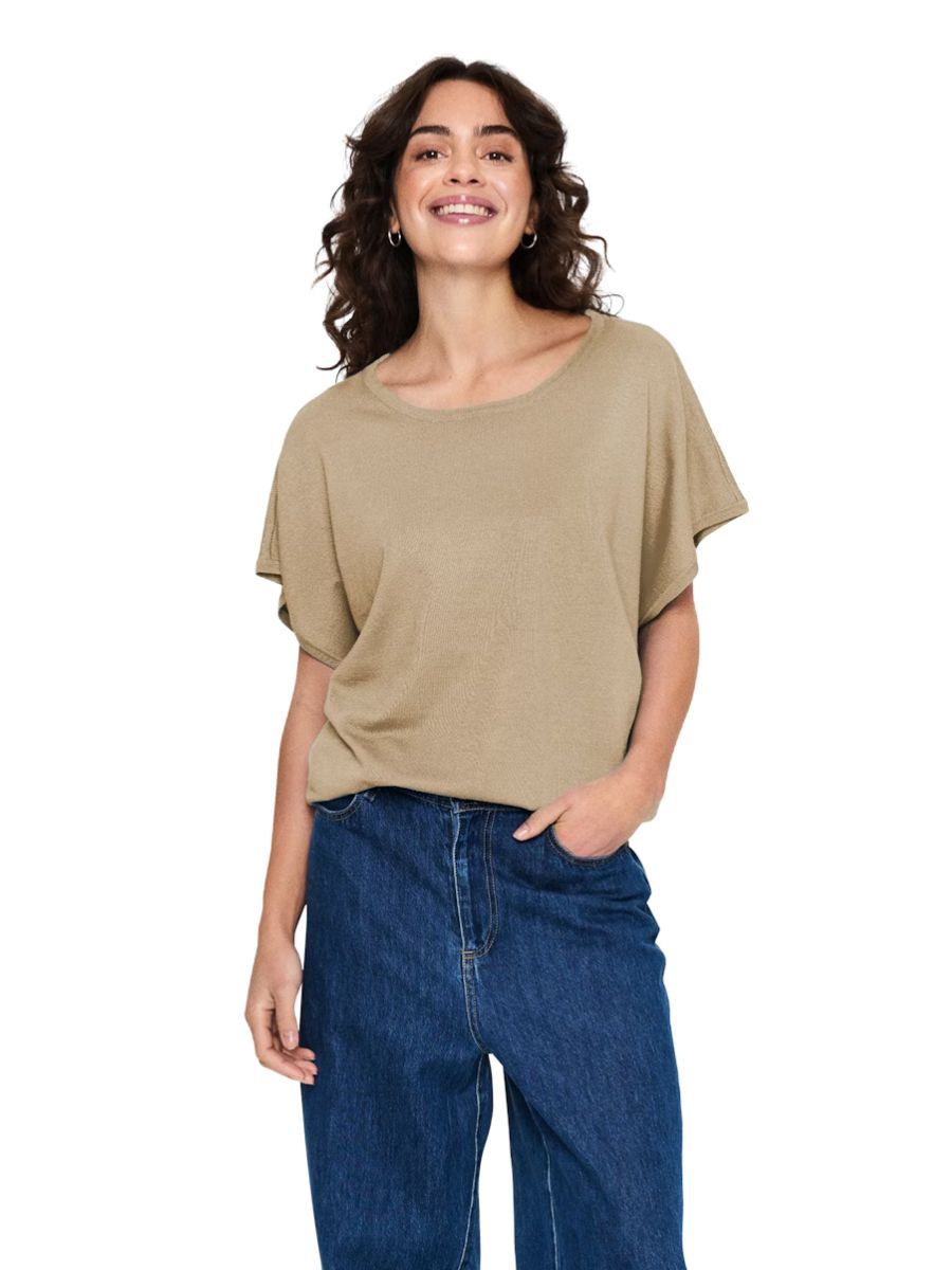 Mila knit top Plaza Taupe Melange | Saint Tropez