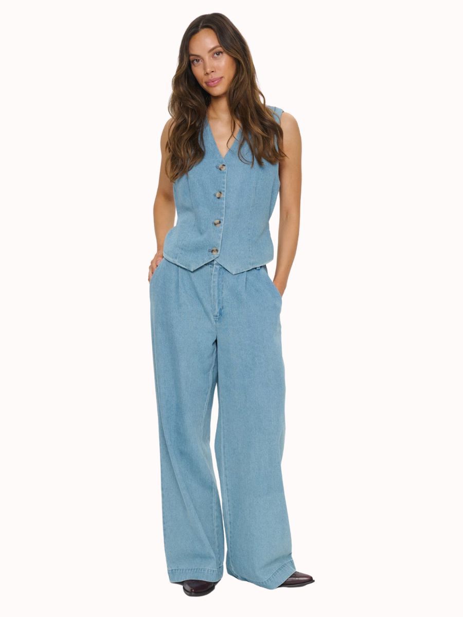 Jaclyn pants Denim Smoke Blue | Saint Tropez Jaclyn pants Denim Smoke Blue | Saint Tropez