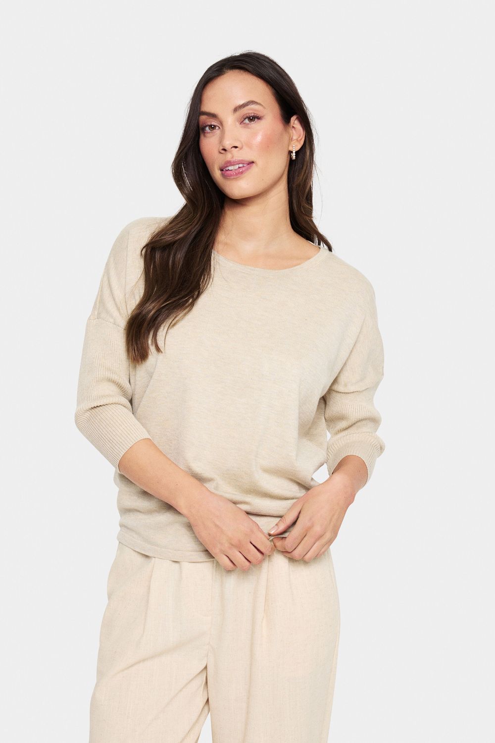 Mila knit pullover Jojoba Melange | Saint Tropez Mila knit pullover Jojoba Melange | Saint Tropez