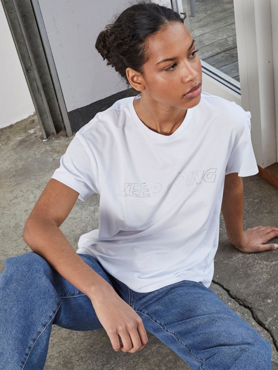 18590 Haya t-shirt white silver | Sisters Point 18590 Haya t-shirt white silver | Sisters Point