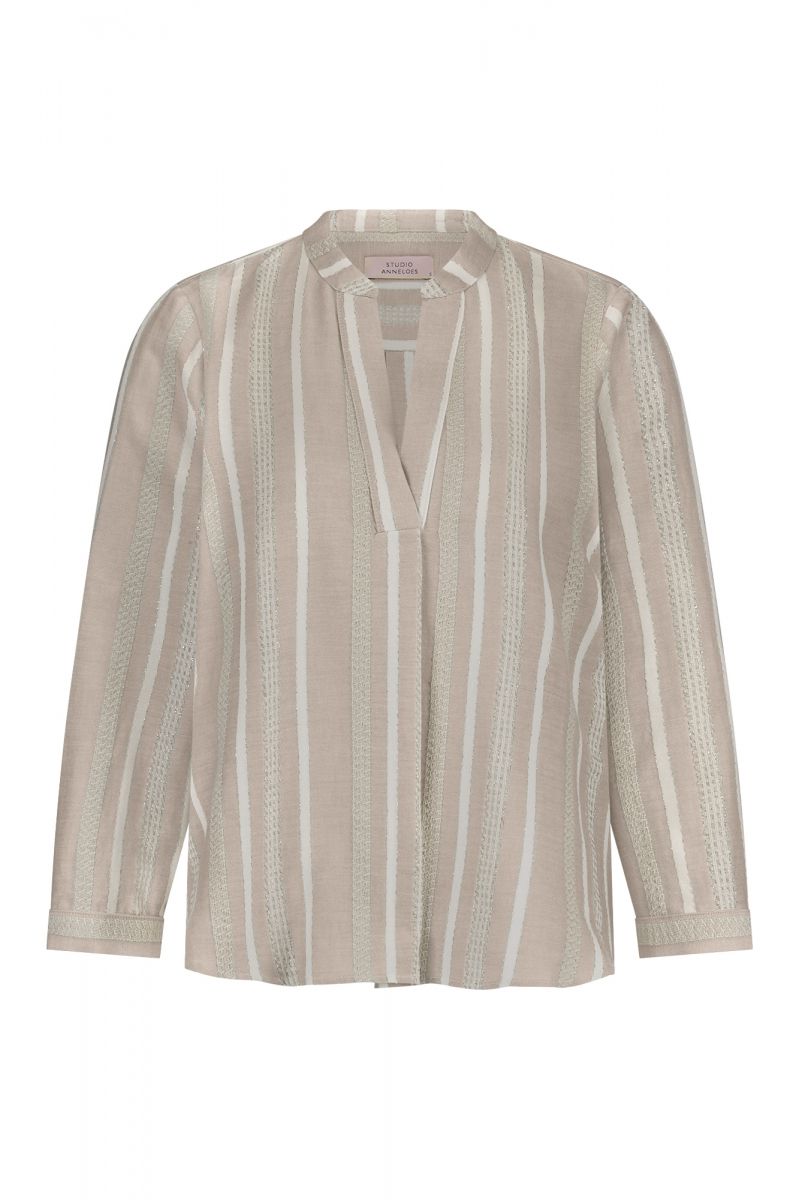 Lieve gold stripe top latte | Studio Anneloes Lieve gold stripe top latte | Studio Anneloes
