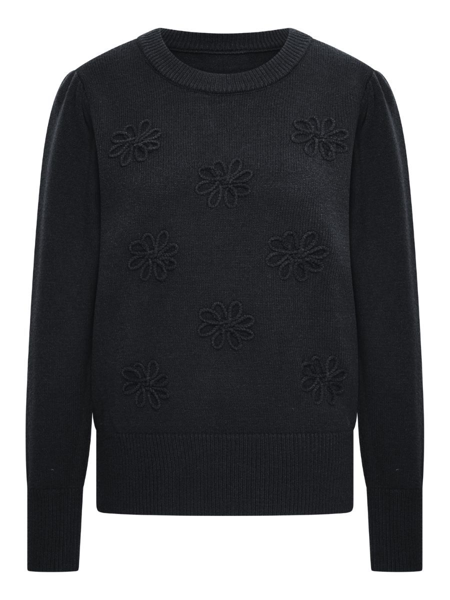 Luca Flower Trui black | Rootz69 private label Luca Flower Trui black | Rootz69 private label