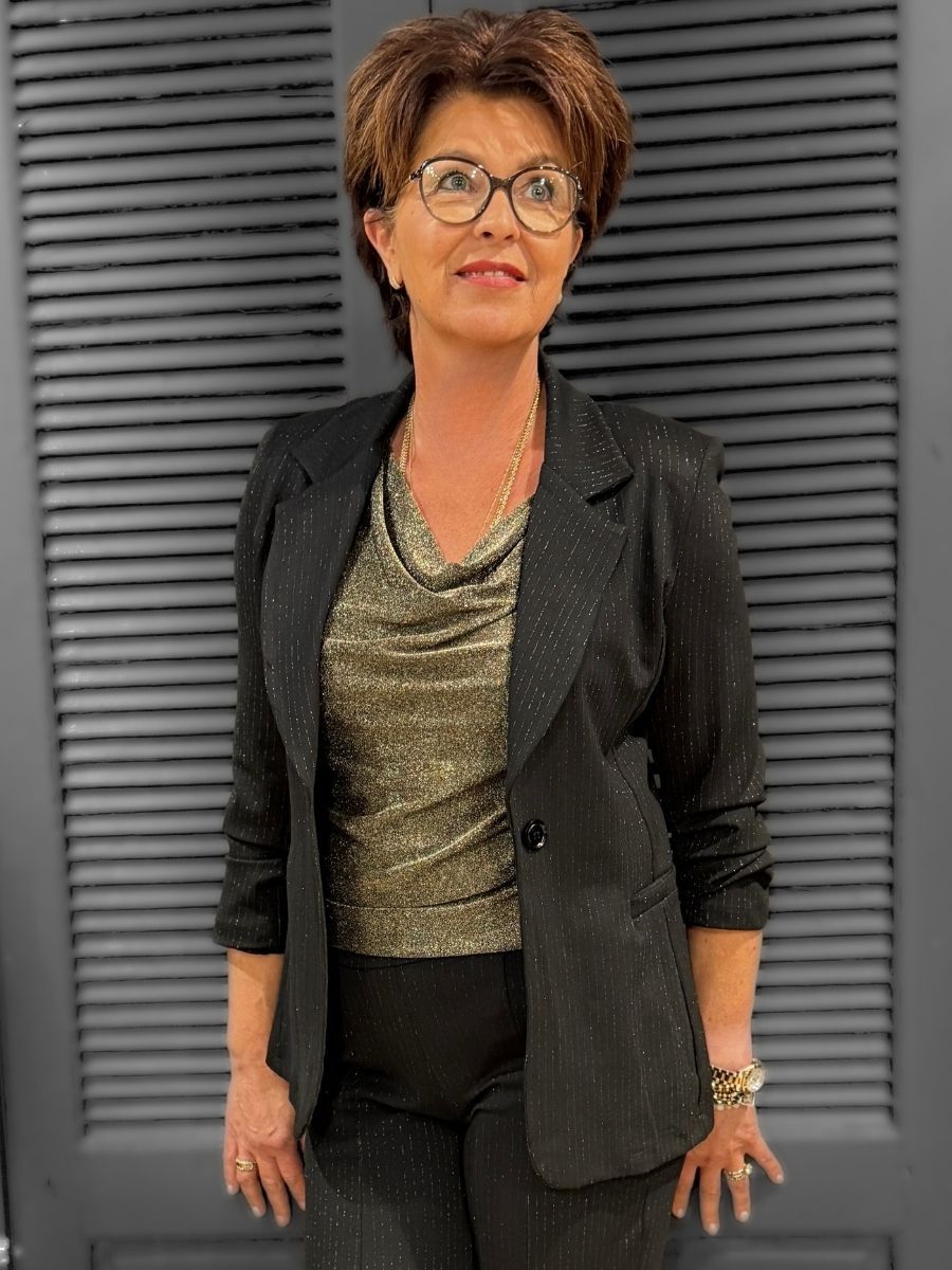 Blazer pinstripe black gold | Iz Naiz