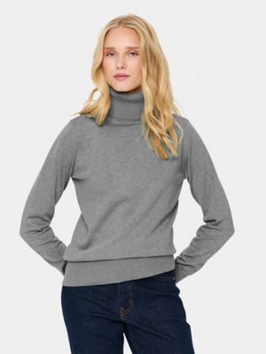 30500018 MILA ROLLNECK PULLOVER MIST GREY MELANGE | SAINT TROPEZ 30500018 MILA ROLLNECK PULLOVER MIST GREY MELANGE | SAINT TROPEZ