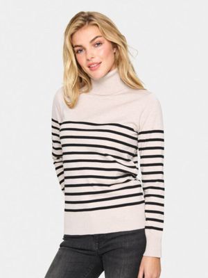 30513772 MILA ROLLNECK PULLOVER Gray Morn Mila Stripe | SAINT TROPEZ 30513772 MILA ROLLNECK PULLOVER Gray Morn Mila Stripe | SAINT TROPEZ