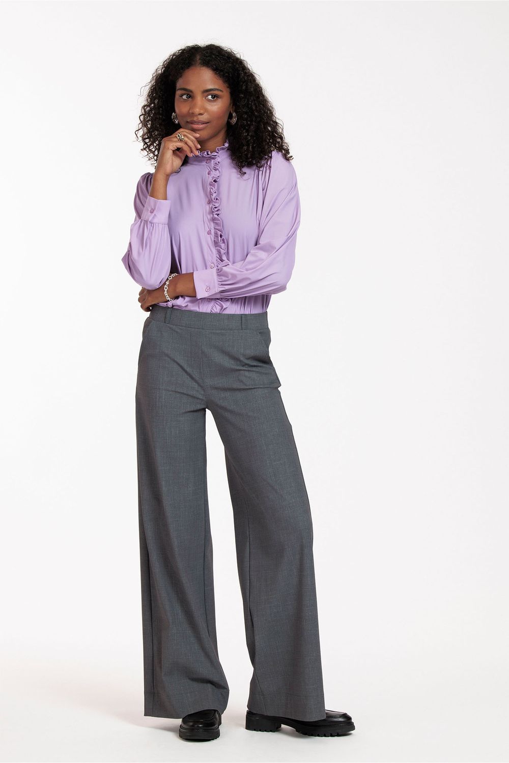 12118 LUZ TROUSERS grey melange | STUDIO ANNELOES 12118 LUZ TROUSERS grey melange | STUDIO ANNELOES