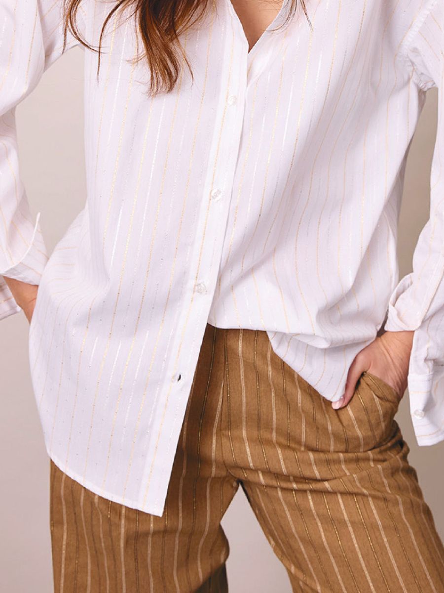 CARMELIA PANTS STRIPE LUREX TOBACCO | COREL AMSTERDAM CARMELIA PANTS STRIPE LUREX TOBACCO | COREL AMSTERDAM