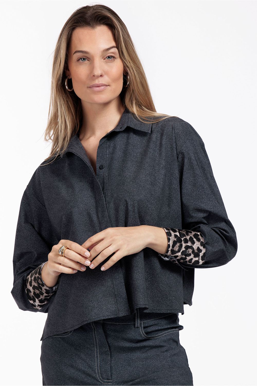 DYANNA BLACK DENIM BLOUSE | STUSIO ANNELOES