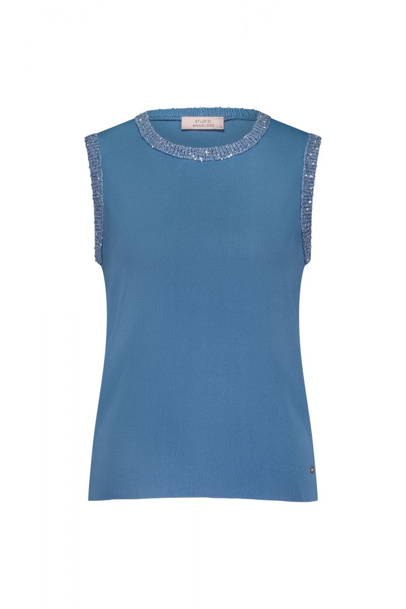 12936 Sachana sequins top midblue | Studio Anneloes 12936 Sachana sequins top midblue | Studio Anneloes