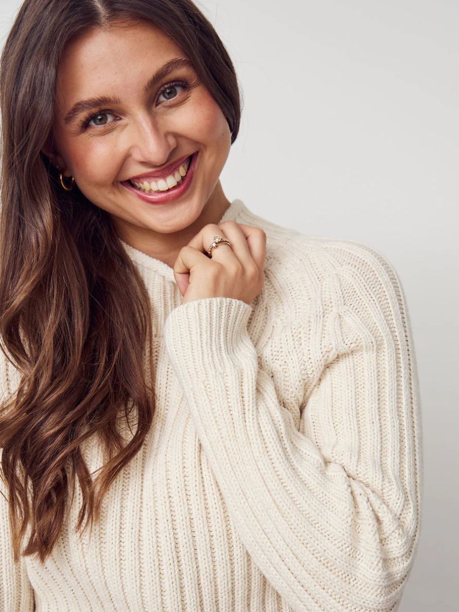 Gwen highneck pullover broken white | Isay