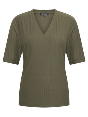 Travel top ribbed v-hals deep depth | Mi Piace Travel top ribbed v-hals deep depth | Mi Piace