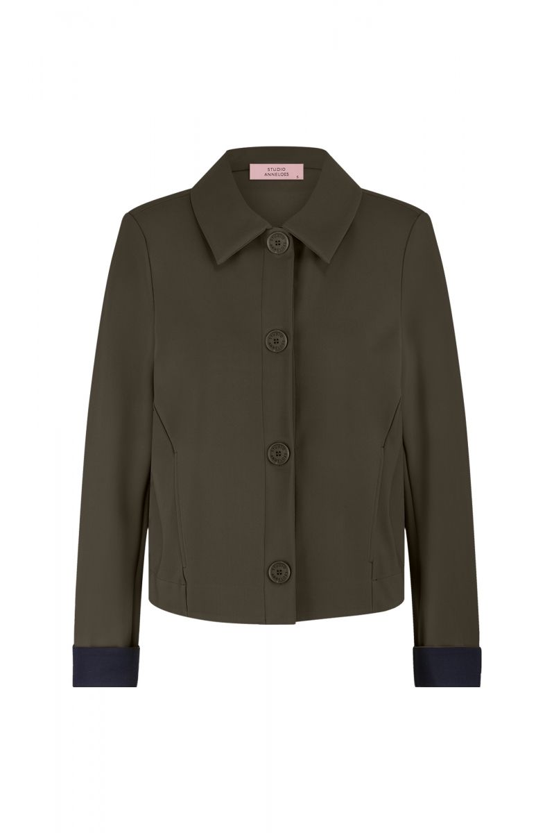Hilly bonded jacket new army | Studio Anneloes Hilly bonded jacket new army | Studio Anneloes