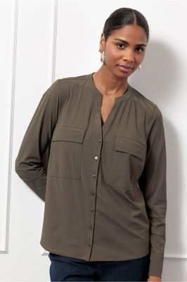 Ember blouse new army | Studio Anneloes Ember blouse new army | Studio Anneloes